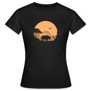 Rhino - Nashorn - Frauen T-Shirt - Schwarz - Vorne - AI Model Female 172 dark (172cm)
