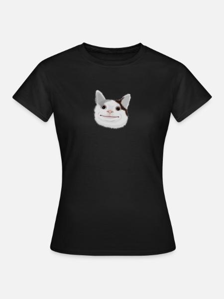 polite cat meme - Frauen T-Shirt - Schwarz