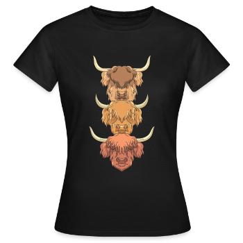 Cadeau bovins Highland bovins Highland écossais - T-shirt Femme - noir - Devant - AI Model Female 172 dark (172cm)