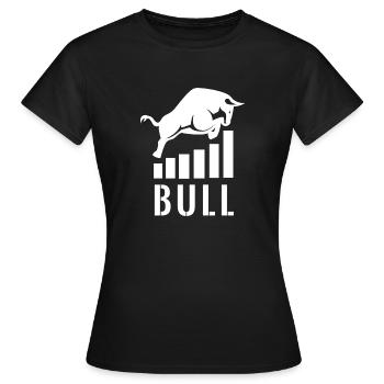 Marché des taureaux Boursière Börse Chart - T-shirt Femme - noir - Devant - AI Model Female 172 dark (172cm)