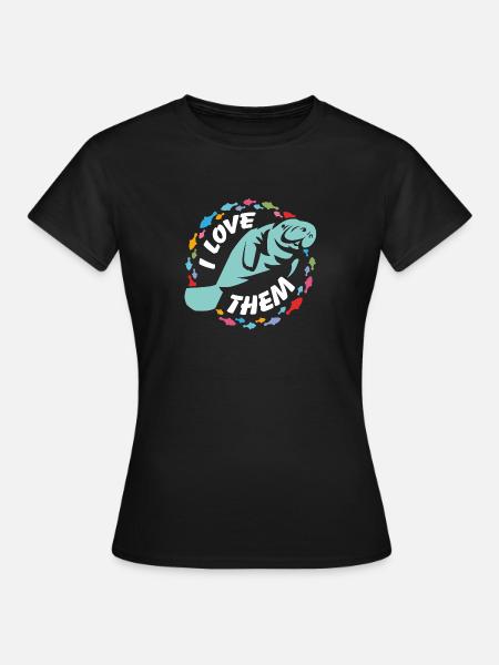 Ich liebe Manatees - Frauen T-Shirt - Schwarz