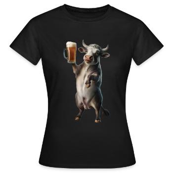 Ochse Bier - Frauen T-Shirt - Schwarz - Vorne - AI Model Female 172 dark (172cm)