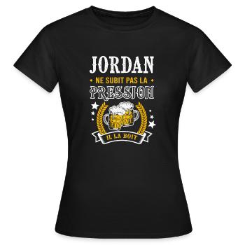 Jordan bière jordan cadeau Jordan fêtes - T-shirt Femme - noir - Devant - AI Model Female 172 dark (172cm)