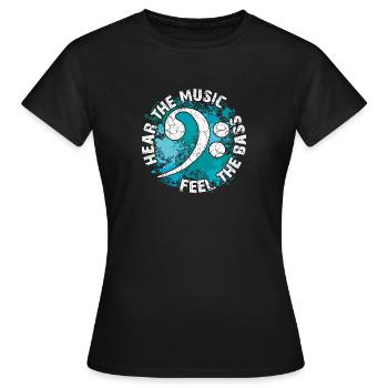 Écoutez la musique - sentez la basse - T-shirt Femme - noir - Devant - AI Model Female 172 dark (172cm)