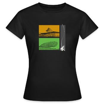 Modell 26 - Forelle und Äsche - Frauen T-Shirt - Schwarz - Vorne - AI Model Female 172 dark (172cm)
