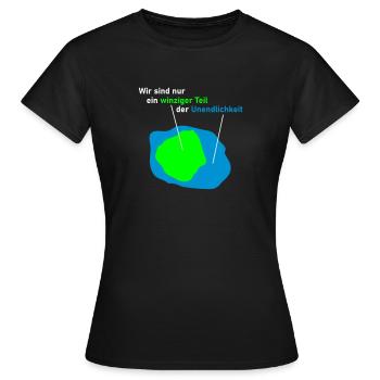 winziger Teil der Unendlichkeit - Frauen T-Shirt - Schwarz - Vorne - AI Model Female 172 dark (172cm)