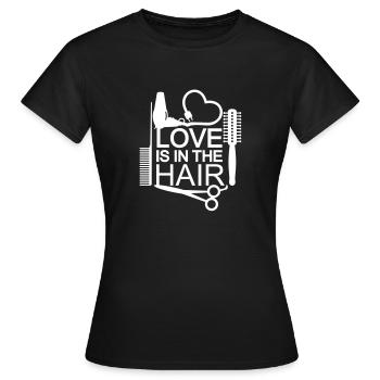 Love is in the hair (1c) - Frauen T-Shirt - Schwarz - Vorne - AI Model Female 172 dark (172cm)