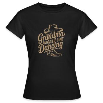 Coole Line Dance Oma. Oma hat Freude am Tanzen - Frauen T-Shirt - Schwarz - Vorne - AI Model Female 172 dark (172cm)