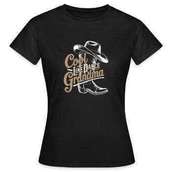 Coole Line Dance Oma. Oma hat Freude am Tanzen - Frauen T-Shirt - Schwarz - Vorne - AI Model Female 172 dark (172cm)