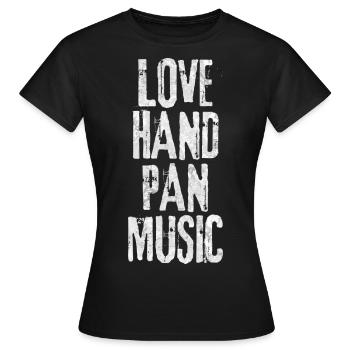 LOVE HANDPAN MUSIC fractal white - Frauen T-Shirt - Schwarz - Vorne - AI Model Female 172 dark (172cm)