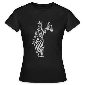 Justitia - T-shirt Femme - noir - Devant - AI Model Female 172 dark (172cm)