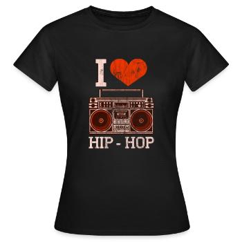 hip hop - Women's T-Shirt - black - Front - AI Model Female 172 dark (172cm)