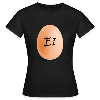 Ei - Frauen T-Shirt - Schwarz - Vorne - AI Model Female 172 dark (172cm)