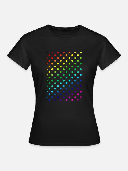 Bunte Punkte Muster Pattern - Frauen T-Shirt - Schwarz