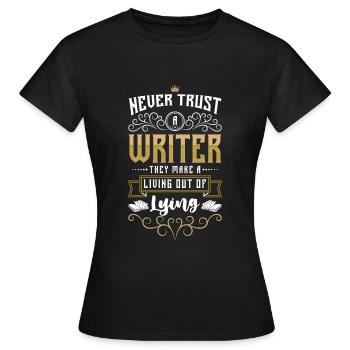 Buch Hobby Poesie - Frauen T-Shirt - Schwarz - Vorne - AI Model Female 172 dark (172cm)