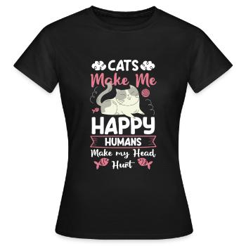 Chat Tigre - T-shirt Femme - noir - Devant - AI Model Female 172 dark (172cm)