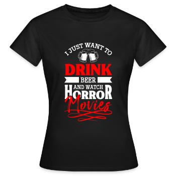 Cinéphiles Soirée cinéma Hollywood - T-shirt Femme - noir - Devant - AI Model Female 172 dark (172cm)
