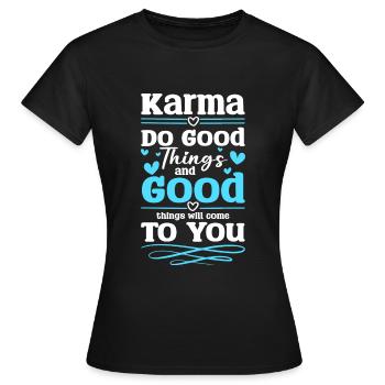 Le destin vit positivement - T-shirt Femme - noir - Devant - AI Model Female 172 dark (172cm)