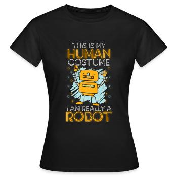 Android Zahnrad Cyborg Blechkamerad - Frauen T-Shirt - Schwarz - Vorne - AI Model Female 172 dark (172cm)