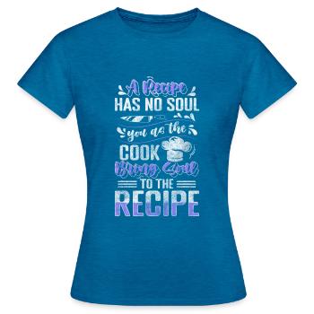 Küche Gastronomie Lecker Kochtopf - Frauen T-Shirt - Antikblaues Saphir meliert - Vorne - AI Model Female 172 dark (172cm)