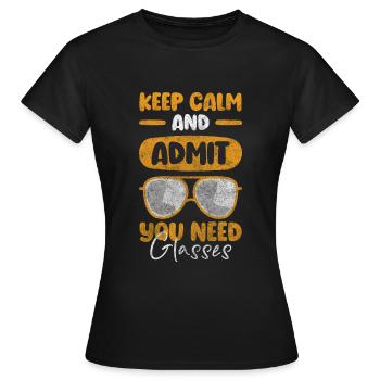 Lunettes de soleil style lunettes - T-shirt Femme - noir - Devant - AI Model Female 172 dark (172cm)