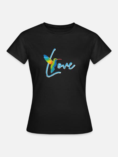 Colibri Amour blanc - T-shirt Femme - noir