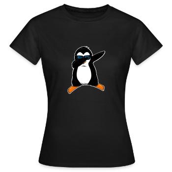 Dabbing penguin cuddly - Women's T-Shirt - black - Front - AI Model Female 172 dark (172cm)