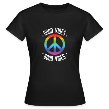 Good Vibes - T-shirt Femme - noir - Devant - AI Model Female 172 dark (172cm)