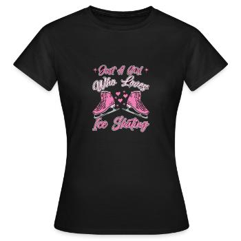 Patin à glace - T-shirt Femme - noir - Devant - AI Model Female 172 dark (172cm)