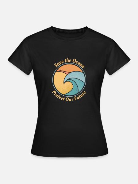 Save the Ocean - Frauen T-Shirt - Schwarz