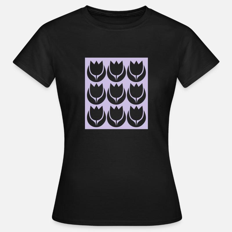 Spring Tulpen Blattfarbe - Frauen T-Shirt - Schwarz