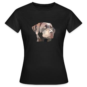 Labrador Kopf Braun Low Poly Mosaik - Frauen T-Shirt - Schwarz - Vorne - AI Model Female 172 dark (172cm)