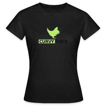 Curvy Chick - Women's T-Shirt - black - Front - AI Model Female 172 dark (172cm)