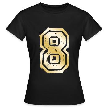 8 Nombre d’or - T-shirt Femme - noir - Devant - AI Model Female 172 dark (172cm)