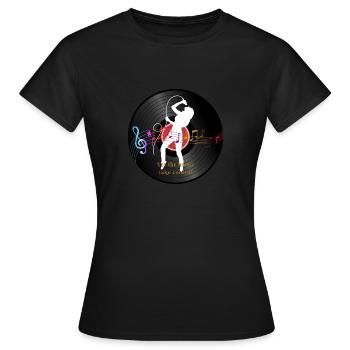 Let the music take control - Women's T-Shirt - black - Front - AI Model Female 172 dark (172cm)