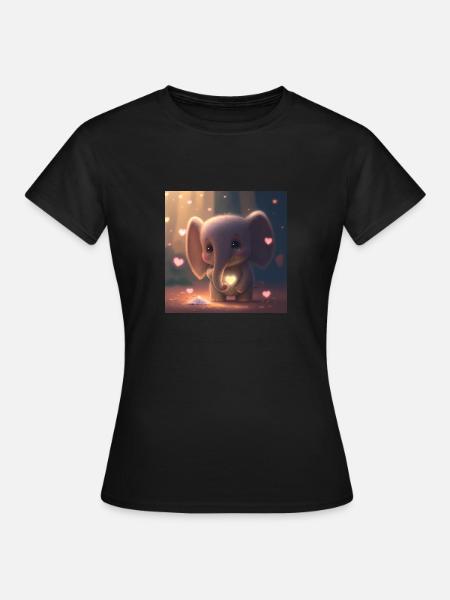 baby elephant - Women's T-Shirt - black