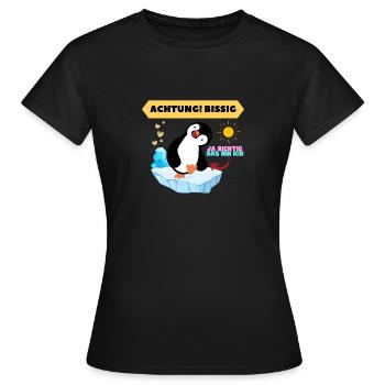 Funny Art Motiv - Pinguin Design Frauen T-Shirt - Frauen T-Shirt - Schwarz - Vorne - AI Model Female 172 dark (172cm)