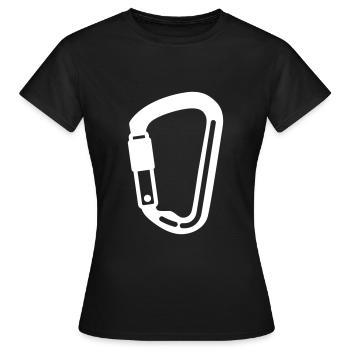 Mousquetons d’équipement d’escalade - T-shirt Femme - noir - Devant - AI Model Female 172 dark (172cm)