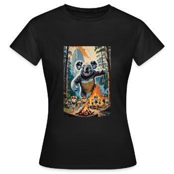 Movie Poster: Night of the Terror-Koala (1952) - Women's T-Shirt - black - Front - AI Model Female 172 dark (172cm)