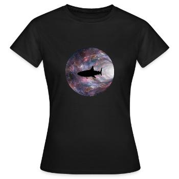 Requin galaxie - T-shirt Femme - noir - Devant - AI Model Female 172 dark (172cm)
