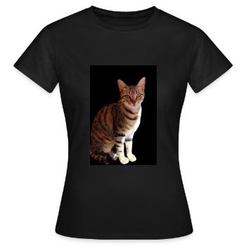 Chat chat chaton doux - T-shirt Femme - noir - Devant - AI Model Female 172 dark (172cm)