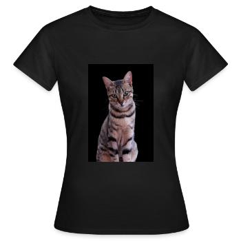 Chat chat chaton doux - T-shirt Femme - noir - Devant - AI Model Female 172 dark (172cm)