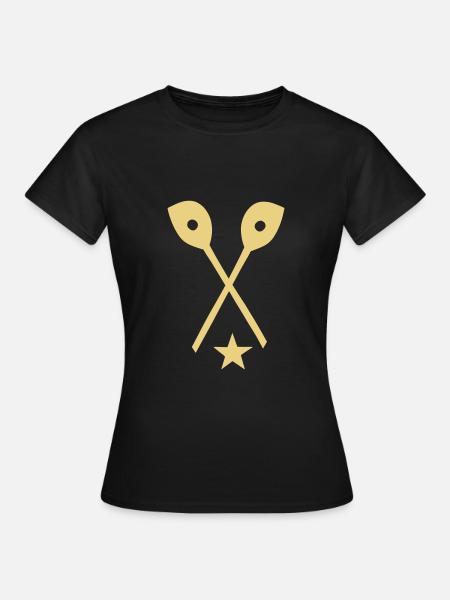Kochlöffel, Stern, Koch, - Frauen T-Shirt - Schwarz