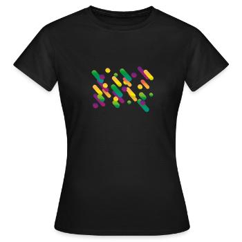 Color Stripes Modern Bunt - Frauen T-Shirt - Schwarz - Vorne - AI Model Female 172 dark (172cm)