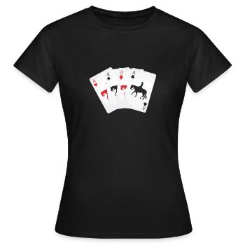 Kartenspiel Westernreiter - Frauen T-Shirt - Schwarz - Vorne - AI Model Female 172 dark (172cm)