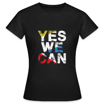 Yes we can - Frauen T-Shirt - Schwarz - Vorne - AI Model Female 172 dark (172cm)