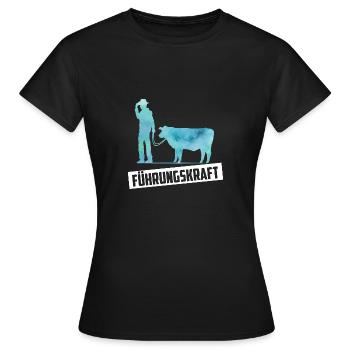 Führungskraft Kuh Bauer Geschenkidee - Frauen T-Shirt - Schwarz - Vorne - AI Model Female 172 dark (172cm)