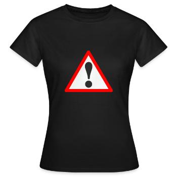 attention - T-shirt Femme - noir - Devant - AI Model Female 172 dark (172cm)
