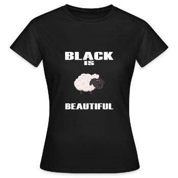 black sheep juneteenth black-power black - Women's T-Shirt - black - Front - AI Model Female 172 dark (172cm)