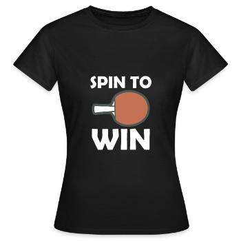Table tennis racket Spin to Win - Women's T-Shirt - black - Front - AI Model Female 172 dark (172cm)